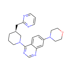 c1cnc(C[C@@H]2CCCN(c3ncnc4cc(N5CCOCC5)ccc34)C2)nc1 ZINC000199424255