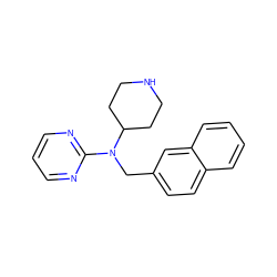 c1cnc(N(Cc2ccc3ccccc3c2)C2CCNCC2)nc1 ZINC000045252963