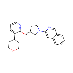 c1cnc(O[C@@H]2CCN(c3cc4ccccc4cn3)C2)c(C2CCOCC2)c1 ZINC000096168979