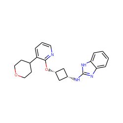 c1cnc(O[C@H]2C[C@@H](Nc3nc4ccccc4[nH]3)C2)c(C2CCOCC2)c1 ZINC000143273456