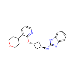 c1cnc(O[C@H]2C[C@H](Nc3nc4ccccc4[nH]3)C2)c(C2CCOCC2)c1 ZINC000143272584