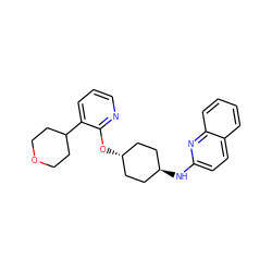 c1cnc(O[C@H]2CC[C@H](Nc3ccc4ccccc4n3)CC2)c(C2CCOCC2)c1 ZINC000261106300