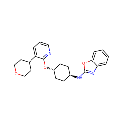 c1cnc(O[C@H]2CC[C@H](Nc3nc4ccccc4o3)CC2)c(C2CCOCC2)c1 ZINC000261085341