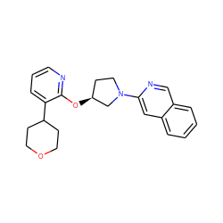 c1cnc(O[C@H]2CCN(c3cc4ccccc4cn3)C2)c(C2CCOCC2)c1 ZINC000096168975