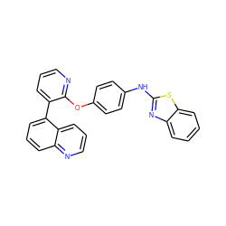 c1cnc(Oc2ccc(Nc3nc4ccccc4s3)cc2)c(-c2cccc3ncccc23)c1 ZINC000143431962