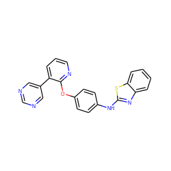 c1cnc(Oc2ccc(Nc3nc4ccccc4s3)cc2)c(-c2cncnc2)c1 ZINC000143260722