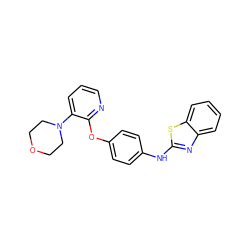 c1cnc(Oc2ccc(Nc3nc4ccccc4s3)cc2)c(N2CCOCC2)c1 ZINC000095578701