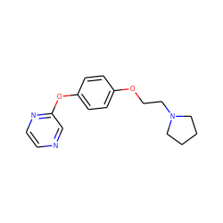 c1cnc(Oc2ccc(OCCN3CCCC3)cc2)cn1 ZINC000071329774