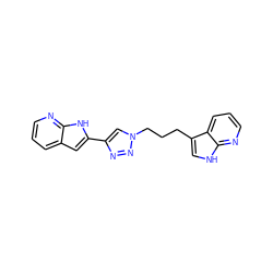 c1cnc2[nH]c(-c3cn(CCCc4c[nH]c5ncccc45)nn3)cc2c1 ZINC000653810083