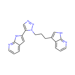 c1cnc2[nH]c(-c3cnnn3CCCc3c[nH]c4ncccc34)cc2c1 ZINC000653785033