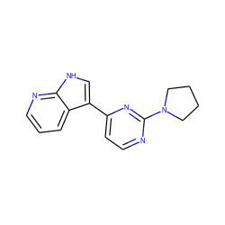 c1cnc2[nH]cc(-c3ccnc(N4CCCC4)n3)c2c1 ZINC001242860953