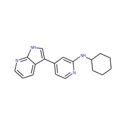 c1cnc2[nH]cc(-c3ccnc(NC4CCCCC4)c3)c2c1 ZINC000095582909