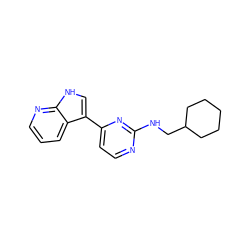 c1cnc2[nH]cc(-c3ccnc(NCC4CCCCC4)n3)c2c1 ZINC000035995095