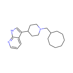 c1cnc2[nH]cc(C3CCN(CC4CCCCCCC4)CC3)c2c1 ZINC000036221507