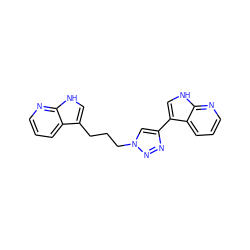 c1cnc2[nH]cc(CCCn3cc(-c4c[nH]c5ncccc45)nn3)c2c1 ZINC000653792909