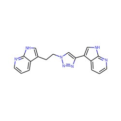 c1cnc2[nH]cc(CCn3cc(-c4c[nH]c5ncccc45)nn3)c2c1 ZINC000653792983