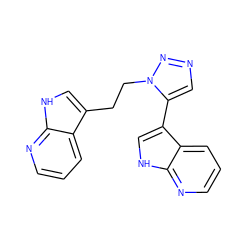 c1cnc2[nH]cc(CCn3nncc3-c3c[nH]c4ncccc34)c2c1 ZINC000653796569