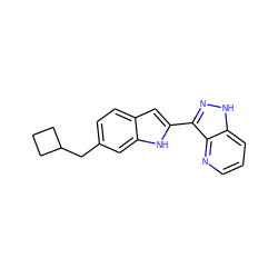 c1cnc2c(-c3cc4ccc(CC5CCC5)cc4[nH]3)n[nH]c2c1 ZINC000066079100