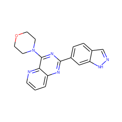 c1cnc2c(N3CCOCC3)nc(-c3ccc4cn[nH]c4c3)nc2c1 ZINC000103255543