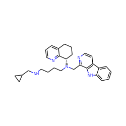 c1cnc2c(c1)CCC[C@@H]2N(CCCCNCC1CC1)Cc1nccc2c1[nH]c1ccccc12 ZINC000208468761