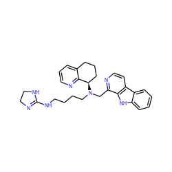 c1cnc2c(c1)CCC[C@H]2N(CCCCNC1=NCCN1)Cc1nccc2c1[nH]c1ccccc12 ZINC000145847786