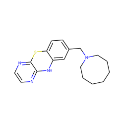 c1cnc2c(n1)Nc1cc(CN3CCCCCCC3)ccc1S2 ZINC000038229955