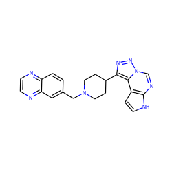 c1cnc2cc(CN3CCC(c4nnn5cnc6[nH]ccc6c45)CC3)ccc2n1 ZINC001772640009