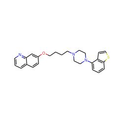 c1cnc2cc(OCCCCN3CCN(c4cccc5sccc45)CC3)ccc2c1 ZINC001772624346