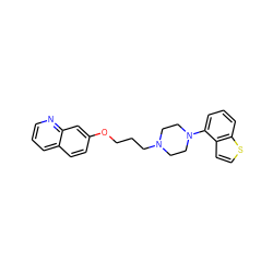 c1cnc2cc(OCCCN3CCN(c4cccc5sccc45)CC3)ccc2c1 ZINC001772590529