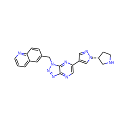 c1cnc2ccc(Cn3nnc4ncc(-c5cnn([C@@H]6CCNC6)c5)nc43)cc2c1 ZINC000095555652