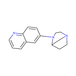 c1cnc2ccc(N3CCN4CCC3CC4)cc2c1 ZINC000653703964