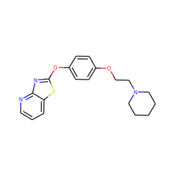 c1cnc2nc(Oc3ccc(OCCN4CCCCC4)cc3)sc2c1 ZINC000095560700