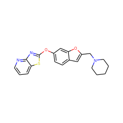 c1cnc2nc(Oc3ccc4cc(CN5CCCCC5)oc4c3)sc2c1 ZINC000095596746