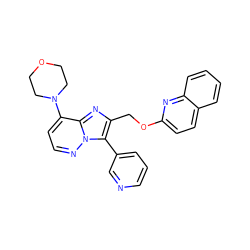 c1cncc(-c2c(COc3ccc4ccccc4n3)nc3c(N4CCOCC4)ccnn23)c1 ZINC000222991945