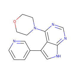 c1cncc(-c2c[nH]c3ncnc(N4CCOCC4)c23)c1 ZINC000210726859