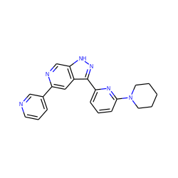 c1cncc(-c2cc3c(-c4cccc(N5CCCCC5)n4)n[nH]c3cn2)c1 ZINC000205247445