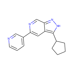 c1cncc(-c2cc3c(C4CCCC4)[nH]nc3cn2)c1 ZINC000205268368