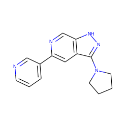 c1cncc(-c2cc3c(N4CCCC4)n[nH]c3cn2)c1 ZINC000205246732