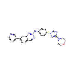 c1cncc(-c2ccc3cnc(Nc4ccc(-n5cnc(N6CCOCC6)n5)cc4)nc3c2)c1 ZINC000071317358