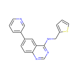 c1cncc(-c2ccc3ncnc(NCc4cccs4)c3c2)c1 ZINC000036380609