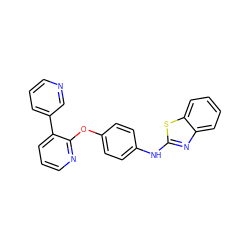 c1cncc(-c2cccnc2Oc2ccc(Nc3nc4ccccc4s3)cc2)c1 ZINC000139097095