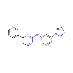 c1cncc(-c2ccnc(Nc3cccc(-n4ccnc4)c3)n2)c1 ZINC000029557368