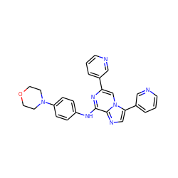 c1cncc(-c2cn3c(-c4cccnc4)cnc3c(Nc3ccc(N4CCOCC4)cc3)n2)c1 ZINC000064539583