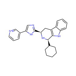 c1cncc(-c2cnc([C@H]3Cc4c([nH]c5ccccc45)[C@@H](C4CCCCC4)N3)[nH]2)c1 ZINC000473122444