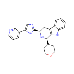 c1cncc(-c2cnc([C@H]3Cc4c([nH]c5ccccc45)[C@@H](C4CCOCC4)N3)[nH]2)c1 ZINC000653725029