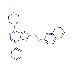 c1cncc(-c2cnc(N3CCOCC3)c3nc(COc4ccc5ccccc5n4)cn23)c1 ZINC000222031067