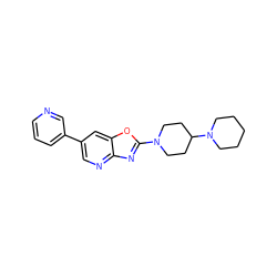 c1cncc(-c2cnc3nc(N4CCC(N5CCCCC5)CC4)oc3c2)c1 ZINC000073296385