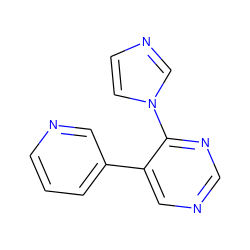 c1cncc(-c2cncnc2-n2ccnc2)c1 ZINC000004239452