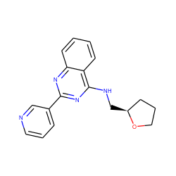 c1cncc(-c2nc(NC[C@H]3CCCO3)c3ccccc3n2)c1 ZINC000003427421