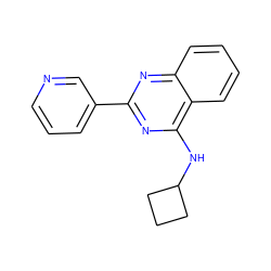 c1cncc(-c2nc(NC3CCC3)c3ccccc3n2)c1 ZINC000730567342